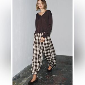 ZARA COLLECTION GINGHAM CHECK TROUSERS